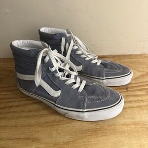 VANS‎ SK8 HI Grisaille White Canvas High Top Skate Shoes Mens 6.5 Womens 8 NEW